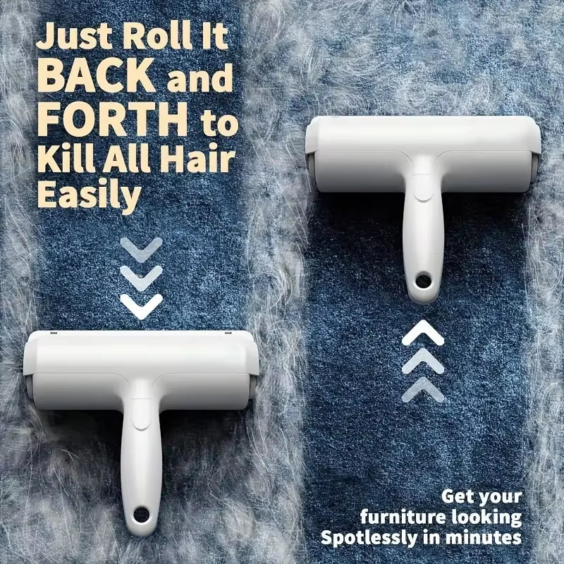 Pet Hair Removal Mitts & Rollers for Cats and Dogs Reusable Self-Cleaning Lint Roller Set for Furniture Couch Carpet 