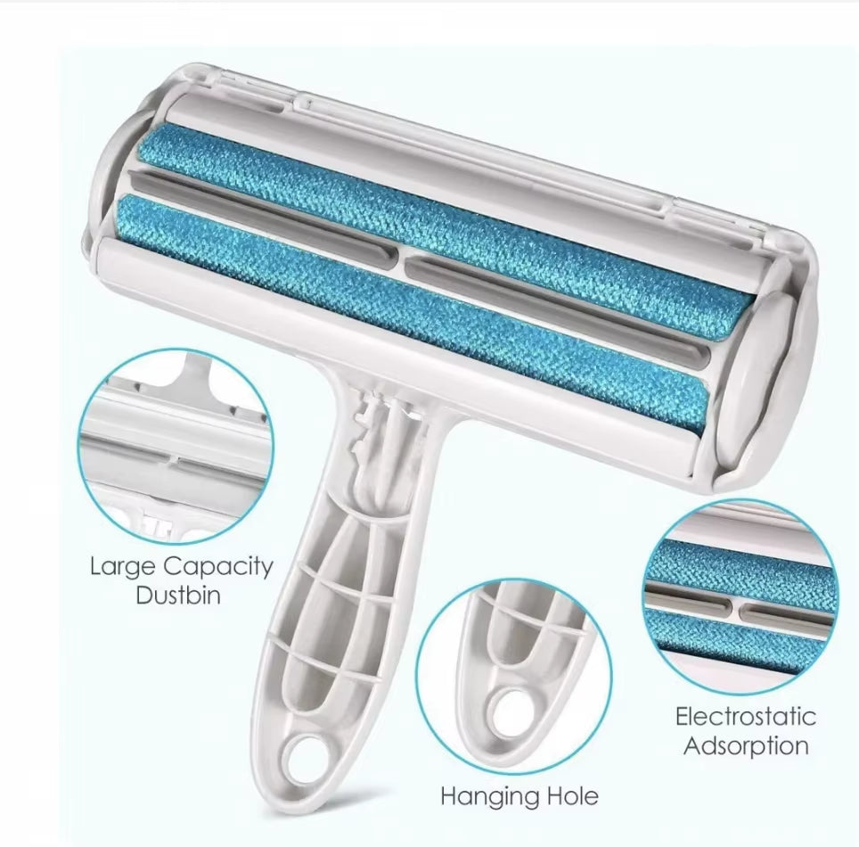Pet Hair Removal Mitts & Rollers for Cats and Dogs Reusable Self-Cleaning Lint Roller Set for Furniture Couch Carpet 