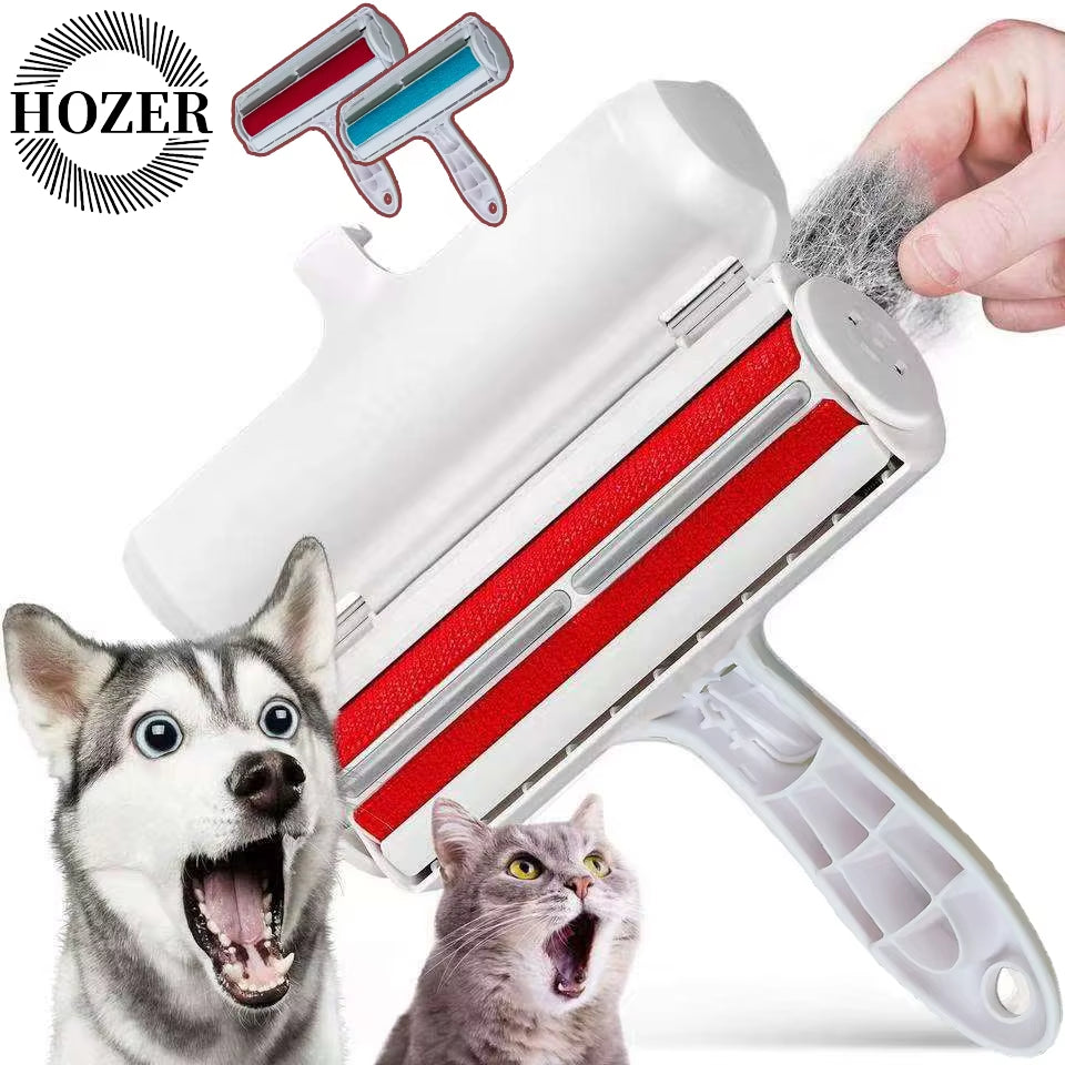 Pet Hair Removal Mitts & Rollers for Cats and Dogs Reusable Self-Cleaning Lint Roller Set for Furniture Couch Carpet ﻿